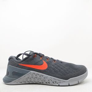 Nike Mens Metcon 3 Training Shoes Gray Orange 852928-007 Mens Size 6